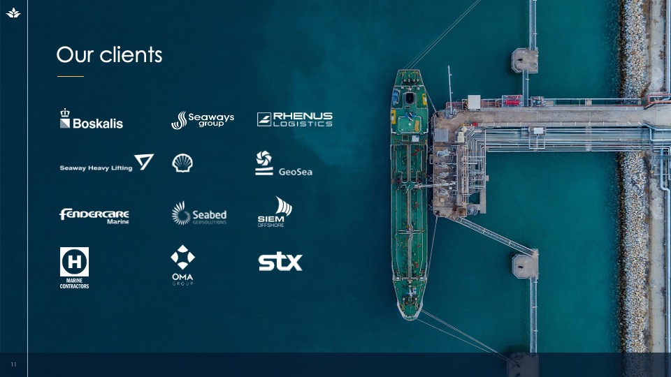 presentation design of client logo slide