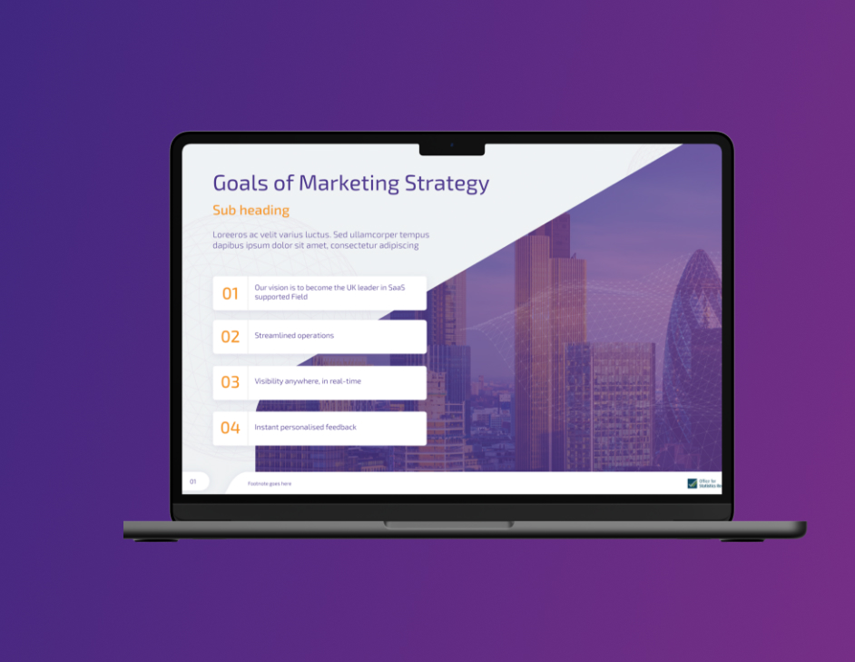 four point layout powerpoint template