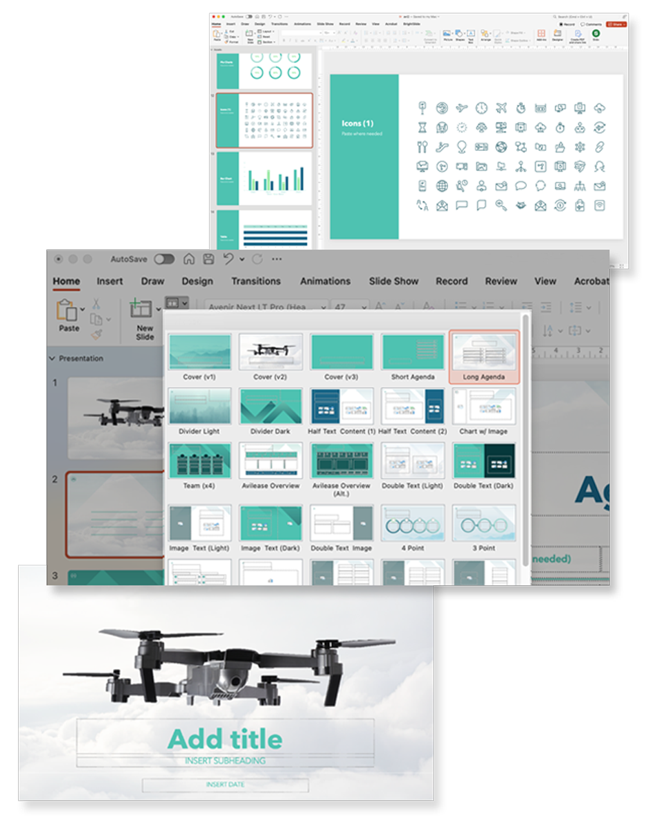 PowerPoint template example with assets